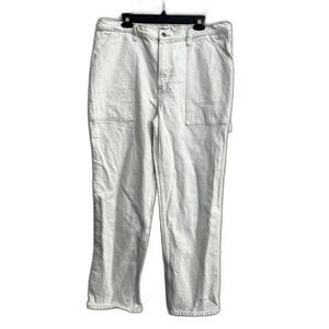 Y2K Abercrombie & Fitch 90's Straight Ultra High Rise Cream Carpenter Jeans -18R